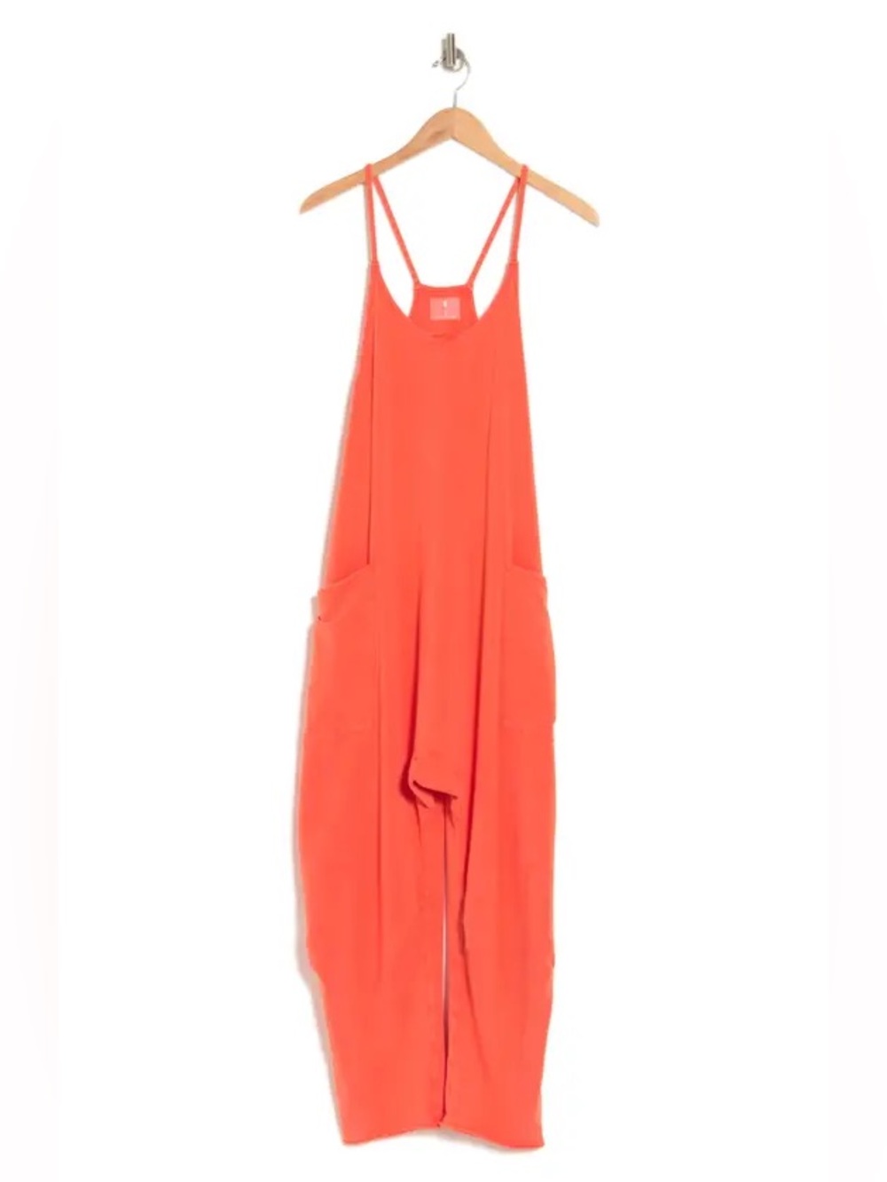 FP Movement by Free People Bright Coral-Orange Sleeveless Jumpsuit